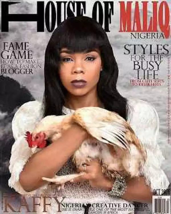 Popular Dancer Kaffy Pose With Chicken On Cover of House Of Maliq (Photos)